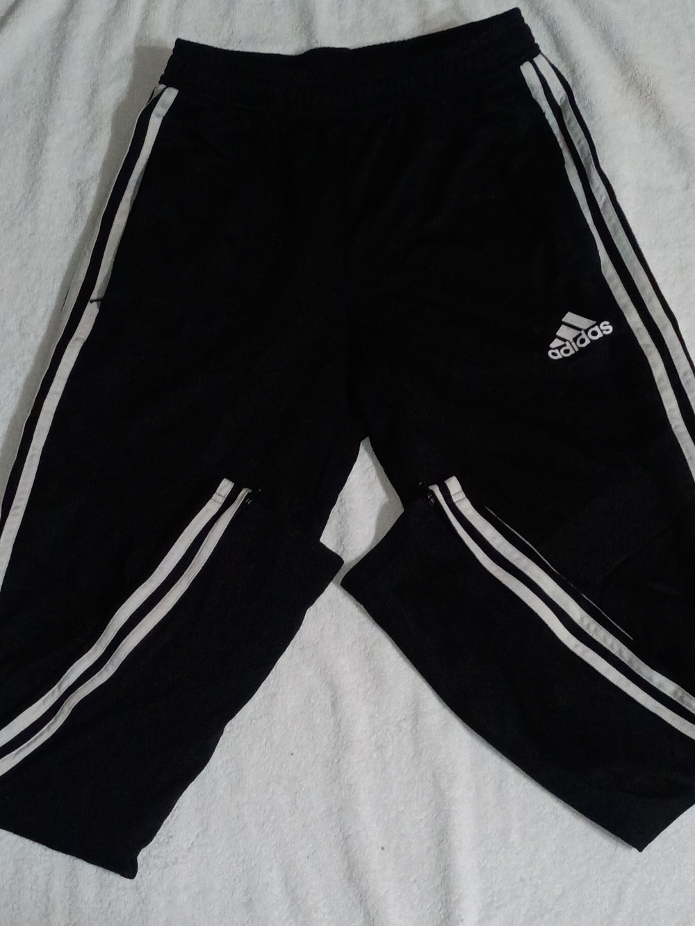 adidas Black Joggers with White Side Stripes for Kids